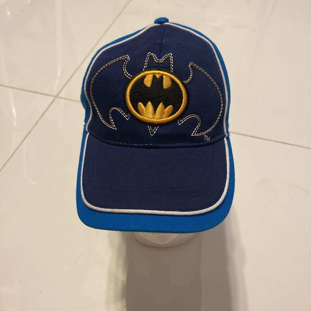 Vintage Batman Baseball Cap Adjustable Blue Hat with Embroidered Logo